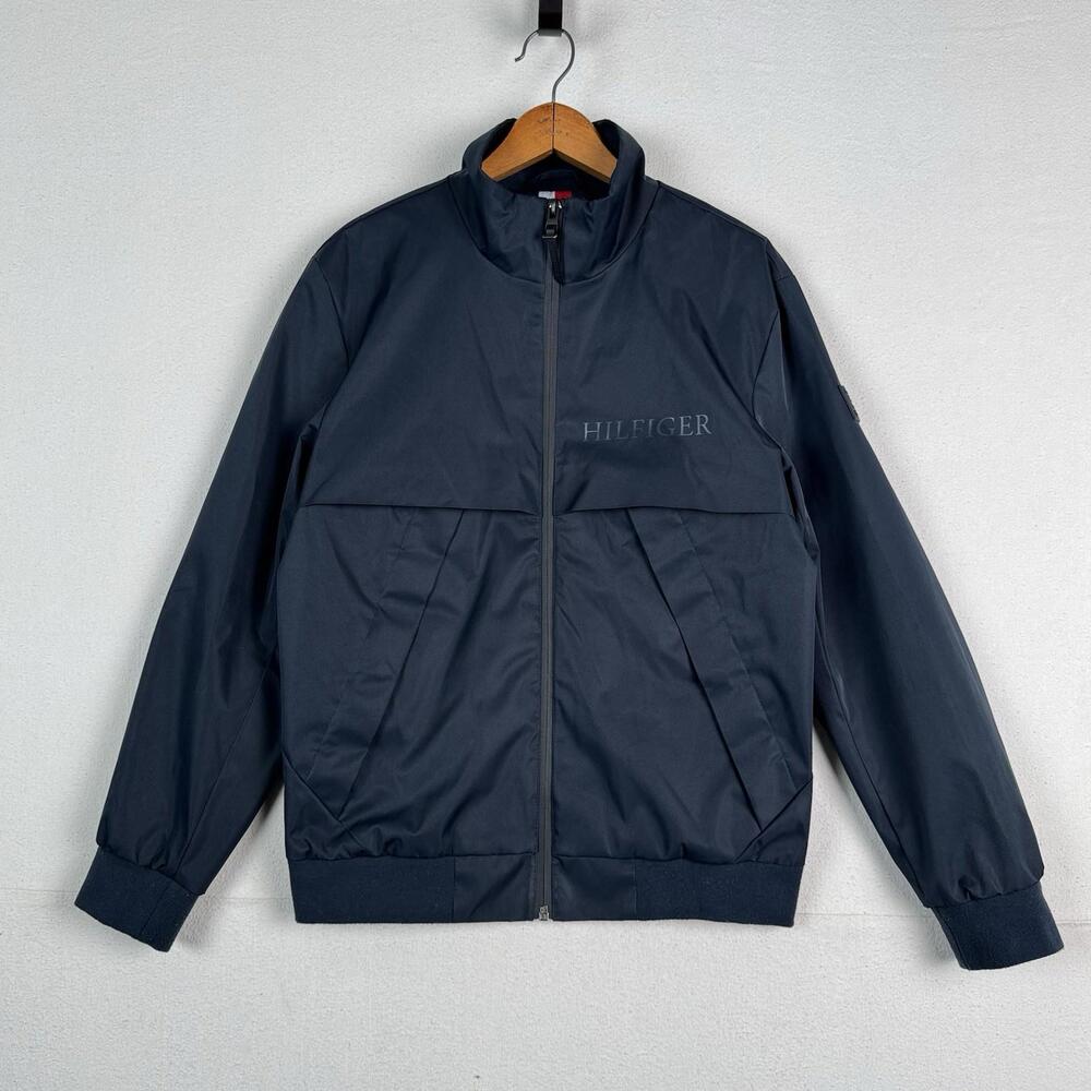 Tommy Hilfiger Men’s Small Flex Tech Bomber Jacket H2O/Wind Resistant Blue *read